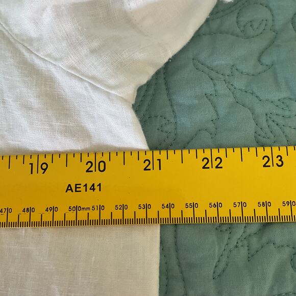 Quince Womens Linen Cropped Button Up Collared Tee White Medium - Picture 8 of 9